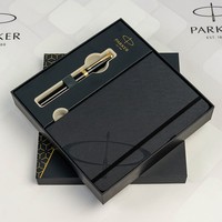 Набор Parker INGENUITY Black Lacquer GT FP F перьевая ручка + блокнот Parker 60 011b24