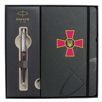 Фото Набор Parker JOTTER 17 ARMY Black CT BP Эмблема ЗСУ + блокнот Parker 15632b24_W0010u